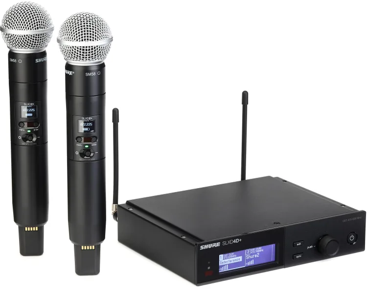 Shure SLX-D wireless system with handheld transmitter, beltpack and receiver